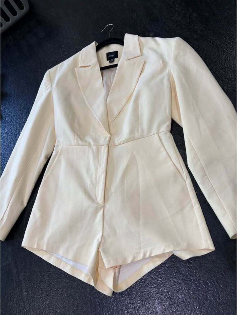 Nasty Gal Cream Tailored Blazer Romper